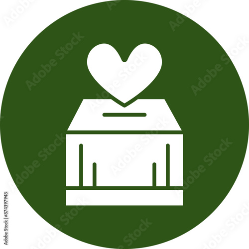 Package Glyph Green Circle Icon