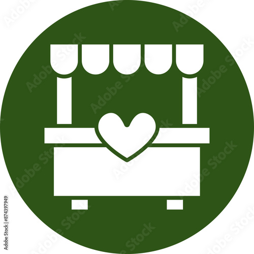 Stall Glyph Green Circle Icon