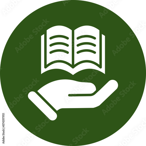 Books Glyph Green Circle Icon