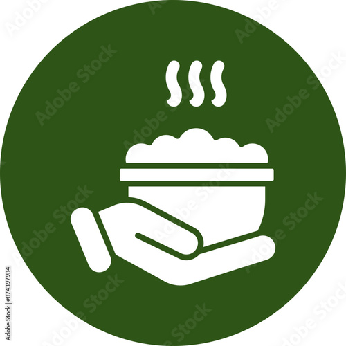 Food Glyph Green Circle Icon