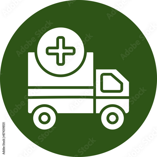 Logistics Glyph Green Circle Icon