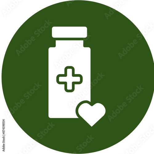 Medicine Glyph Green Circle Icon
