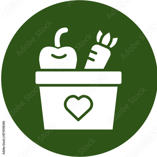 Nutrition Glyph Green Circle Icon