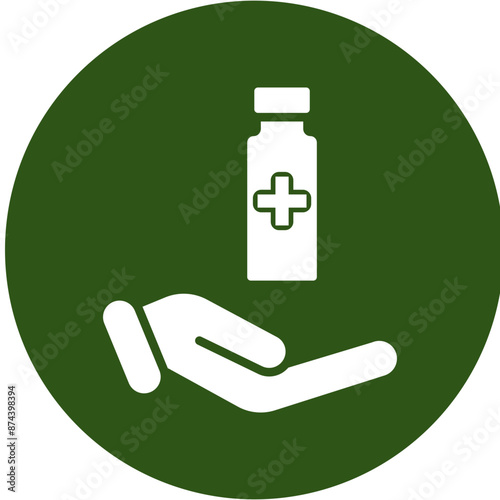 Donation Glyph Green Circle Icon