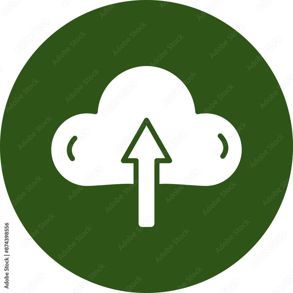 Cloud Upload Glyph Green Circle Icon Cloud Upload Glyph Green Circle Icon