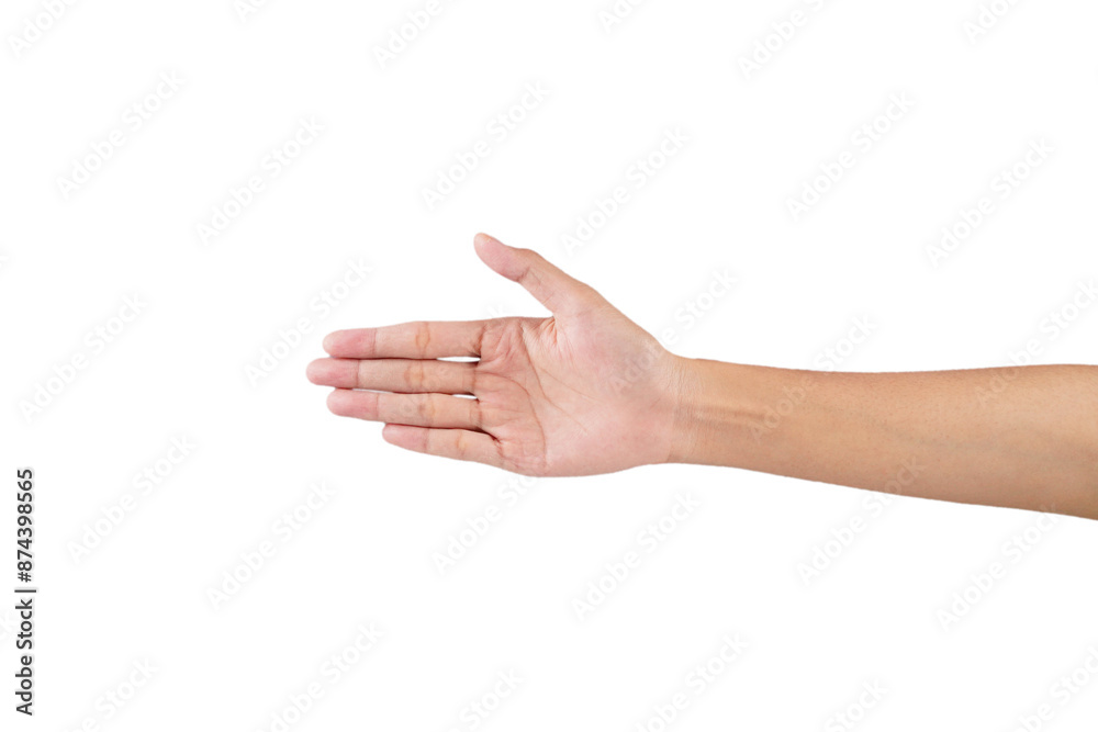 Open hand palm bare hand pose isolated transparent Open hand palm bare hand pose isolated transparent