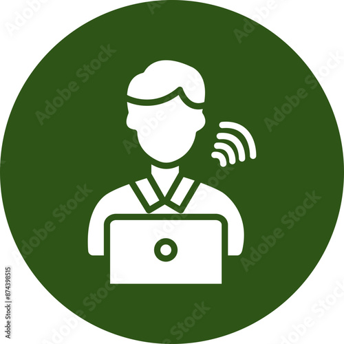 Freelancer Glyph Green Circle Icon