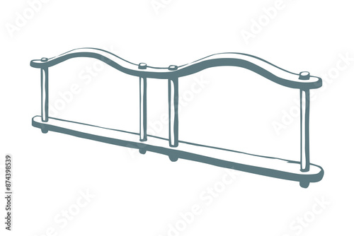 Vector drawing. Old wooden yoke