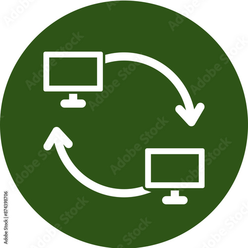 Exchange Glyph Green Circle Icon