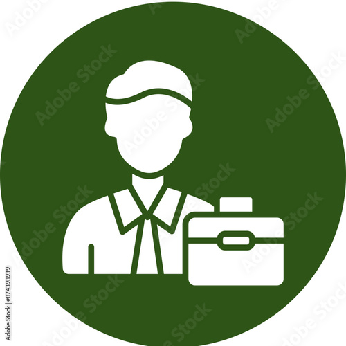 Businessman Glyph Green Circle Icon