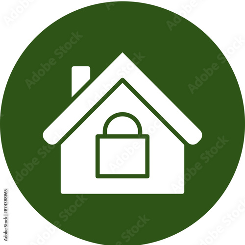 Teleworking Glyph Green Circle Icon
