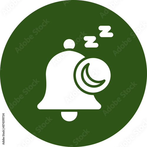 Sleep Glyph Green Circle Icon