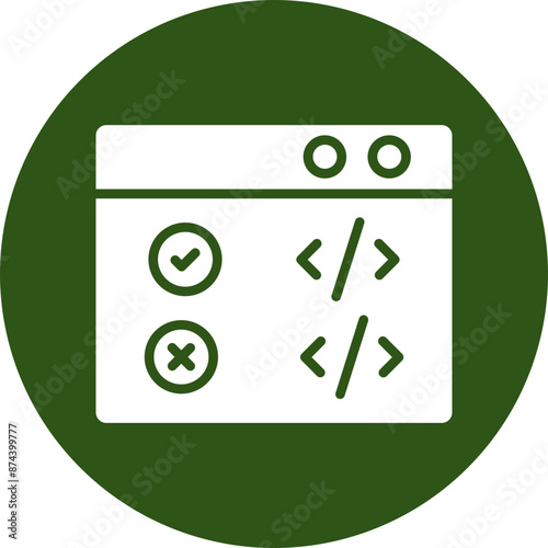 Correction Glyph Green Circle Icon