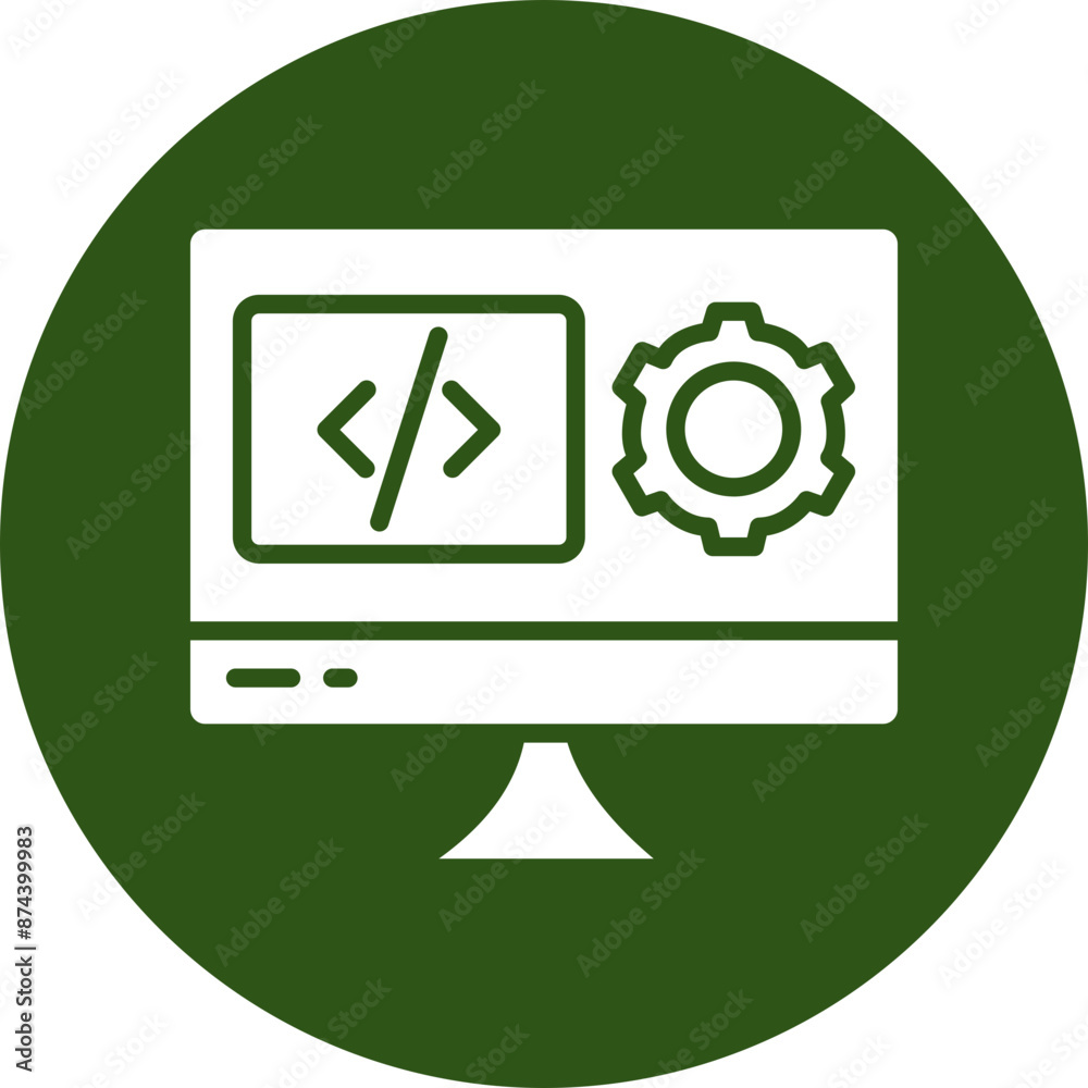 Software Engineering Glyph Green Circle Icon Software Engineering Glyph Green Circle Icon