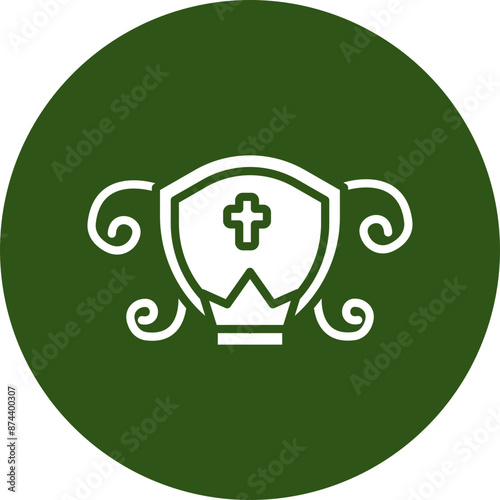 Crest Glyph Green Circle Icon