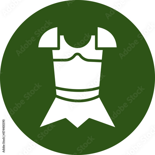 Armor Glyph Green Circle Icon