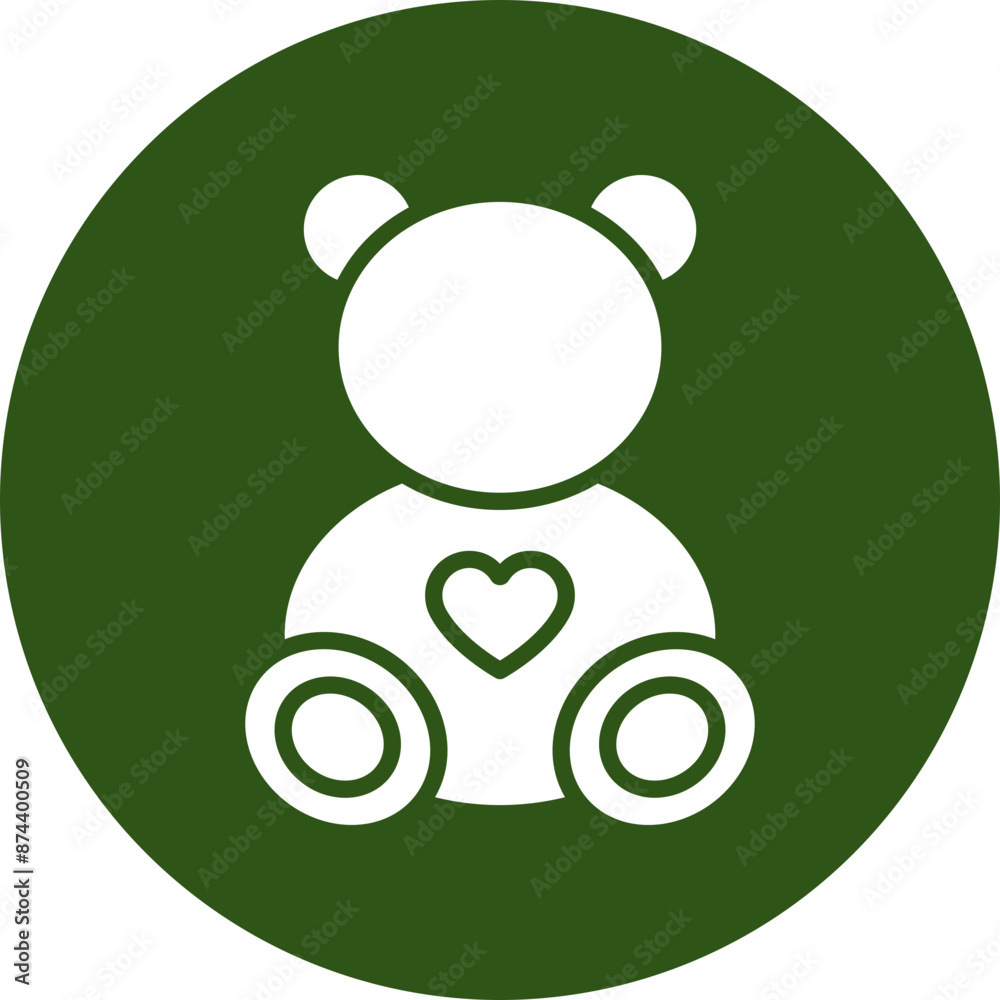 Teddy Bear Glyph Green Circle Icon Teddy Bear Glyph Green Circle Icon