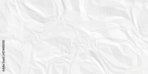 White wrinkly backdrop paper background. panorama craft wrinkly paper texture background, crumpled pattern texture. paper crumpled texture. white fabric crushed textured crumpled.