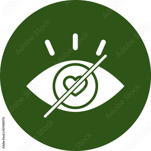 Blind Date Glyph Green Circle Icon