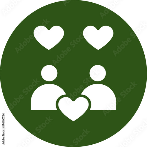 Couplegoals Glyph Green Circle Icon