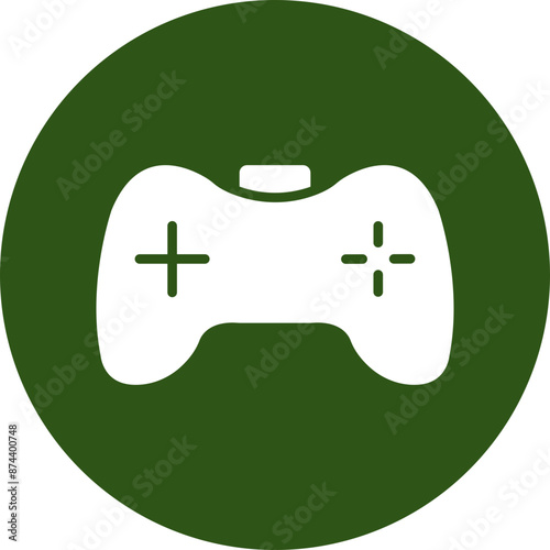 Game Glyph Green Circle Icon