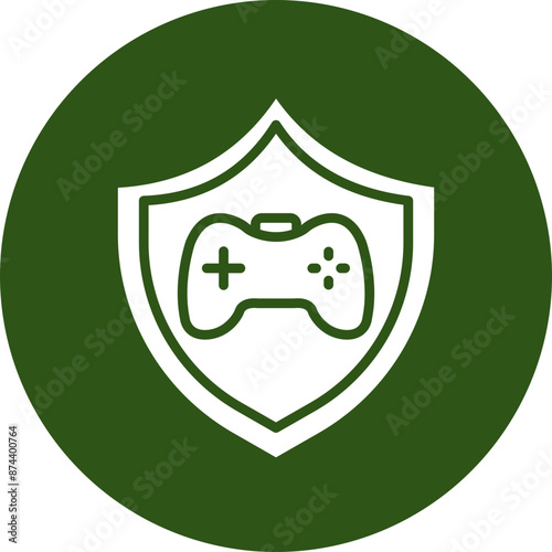 Protection Glyph Green Circle Icon