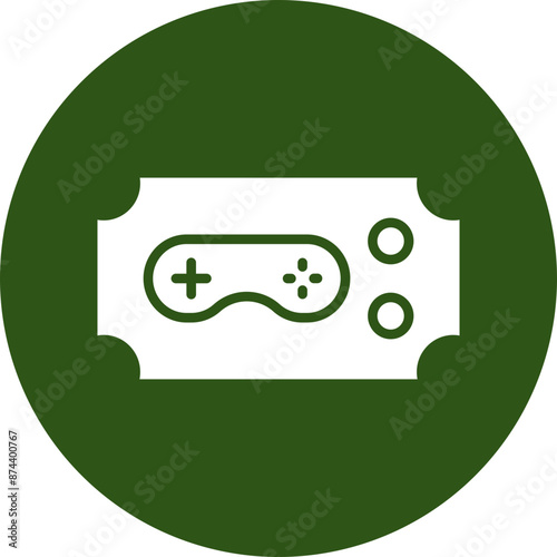 Pass Glyph Green Circle Icon