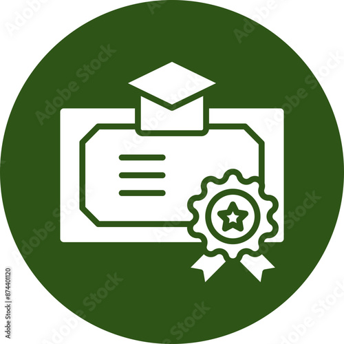 Phd Glyph Green Circle Icon