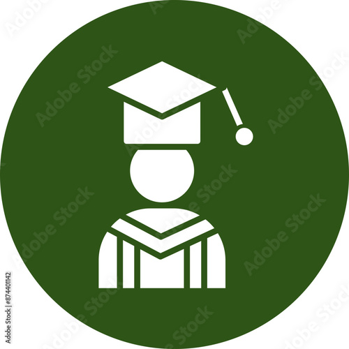 Alumni Glyph Green Circle Icon