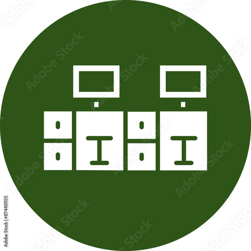 Workstations Glyph Green Circle Icon