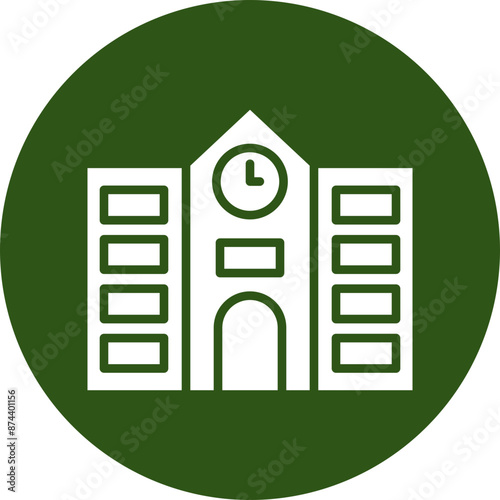 Department Glyph Green Circle Icon