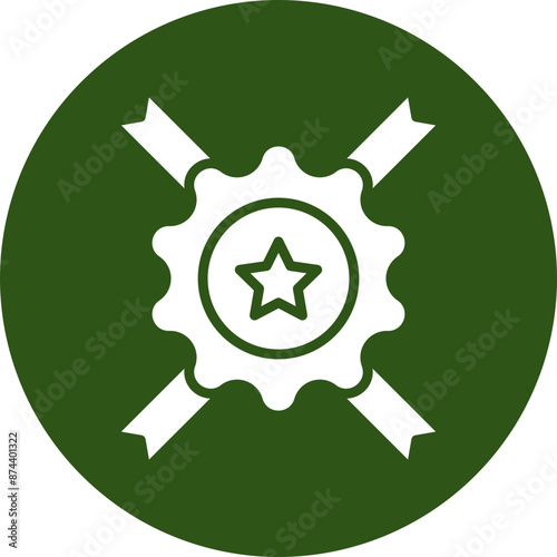 Honors Glyph Green Circle Icon
