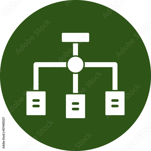 Flow Glyph Green Circle Icon