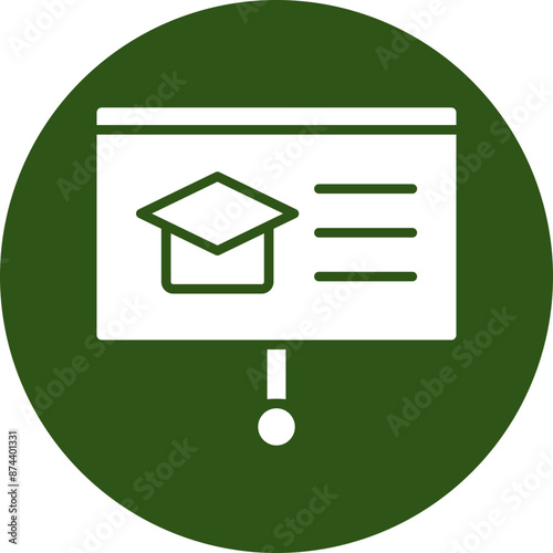 Course Glyph Green Circle Icon