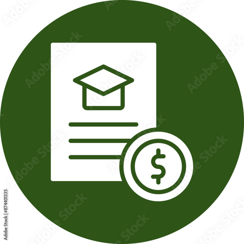 Scholarship Glyph Green Circle Icon