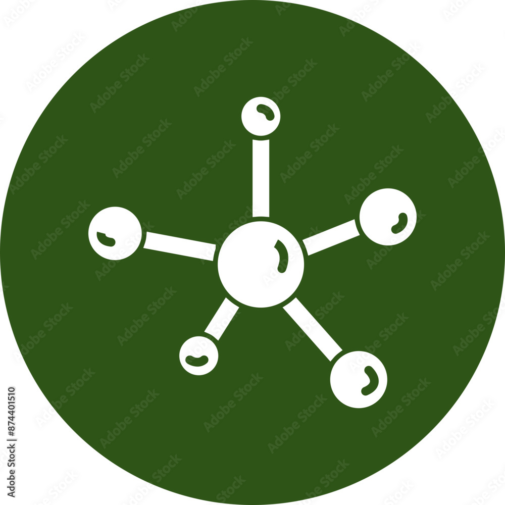 Molecules Glyph Green Circle Icon Molecules Glyph Green Circle Icon