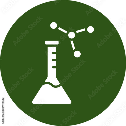 Laboratory Glyph Green Circle Icon