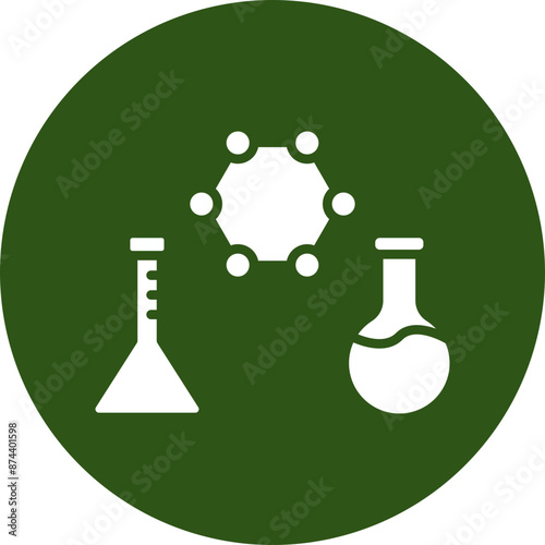 Chemistry Article Glyph Green Circle Icon