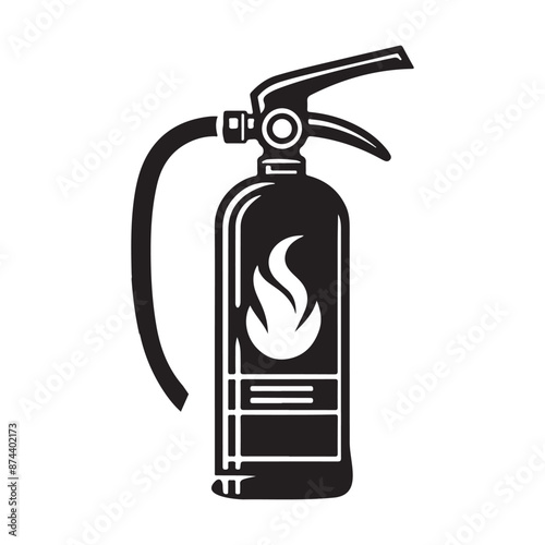 Fire extinguisher logo icon silhouette illustration vector