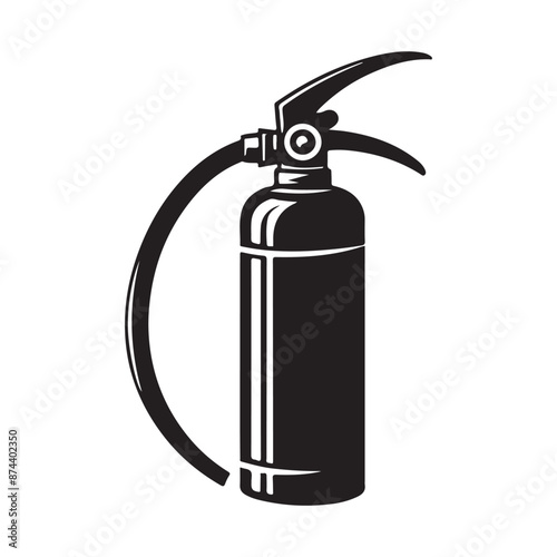 Fire extinguisher logo icon silhouette illustration vector