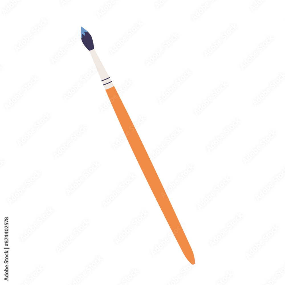 Childrens school elements. Paint brush. Watercolor brush. Artist supplies. Stationery. Childrens school elements. Paint brush. Watercolor brush. Artist supplies. Stationery.