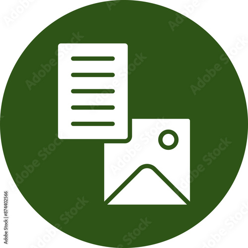 Text To Image Vector Glyph Green Circle Icon