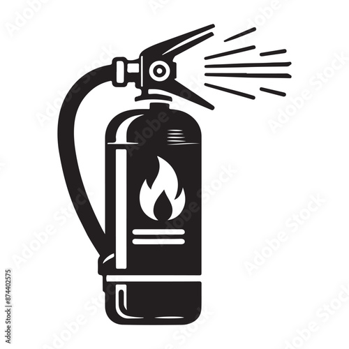 Fire extinguisher logo icon silhouette illustration vector