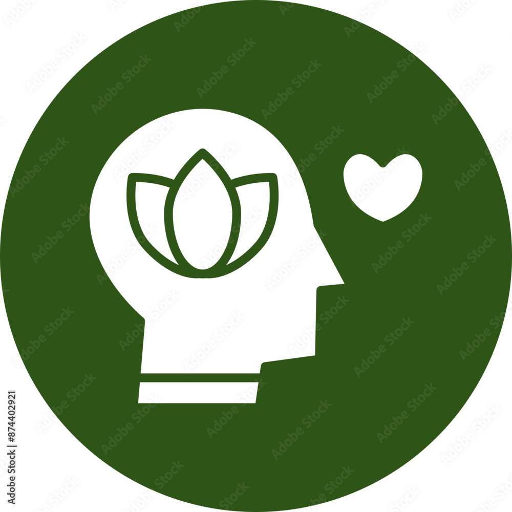 Mindful Vector Glyph Green Circle Icon Mindful Vector Glyph Green Circle Icon