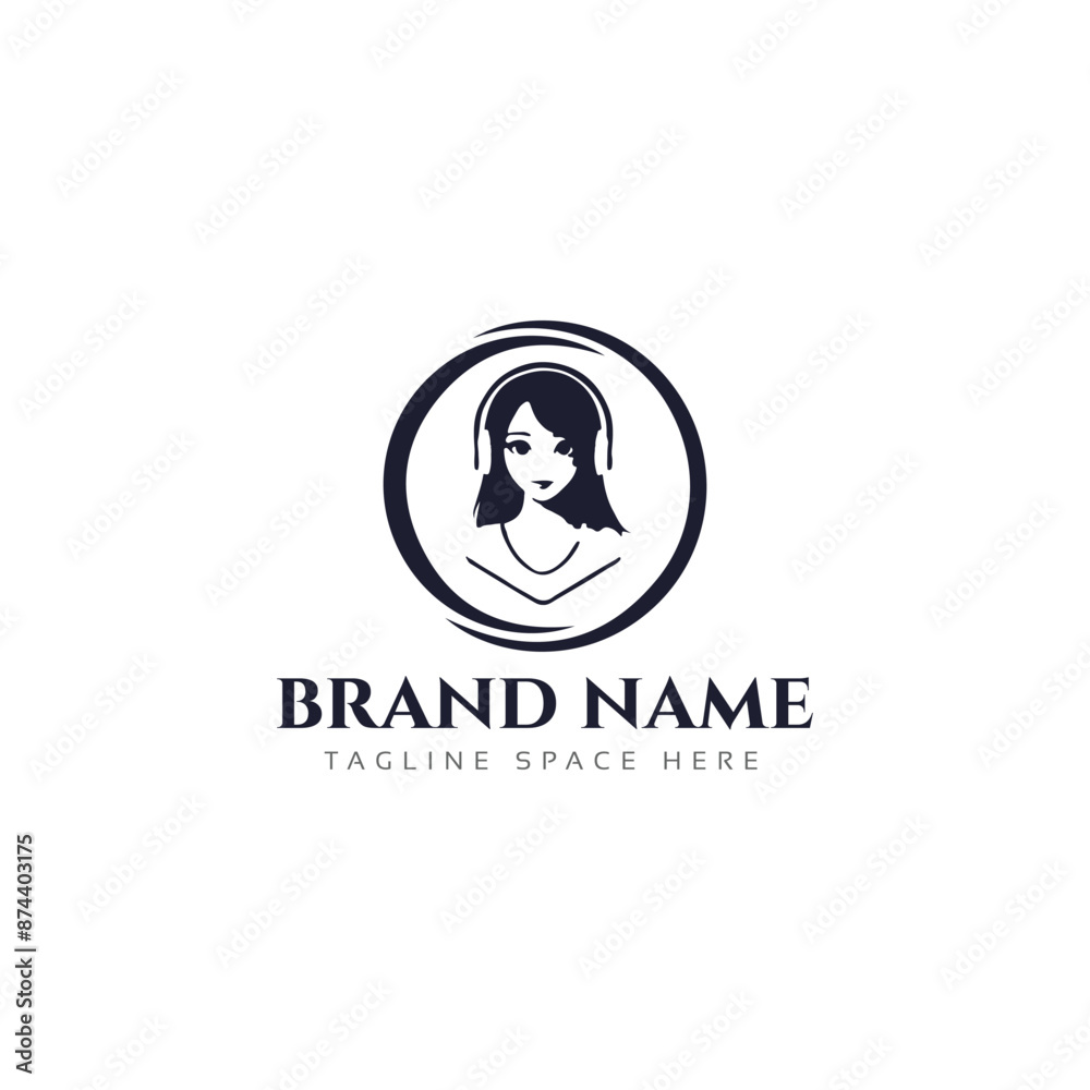Call center Cute woman with headset Female customer support operator Vector design Call center Cute woman with headset Female customer support operator Vector design