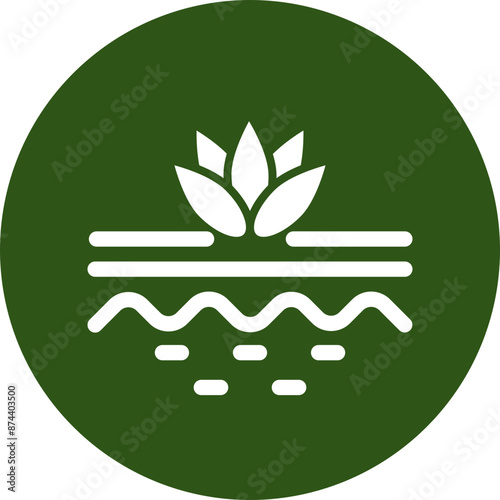 Spa Vector Glyph Green Circle Icon