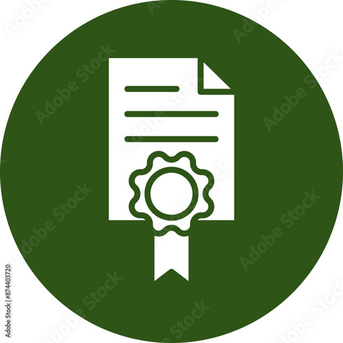 Licence Vector Glyph Green Circle Icon