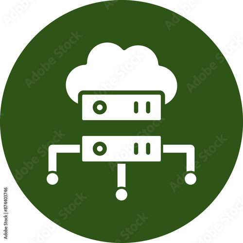 Database Vector Glyph Green Circle Icon photo