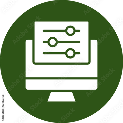Preset Vector Glyph Green Circle Icon