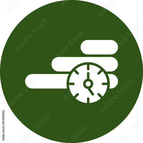 Procession Vector Glyph Green Circle Icon